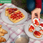 Wheat Straw Dinnerware Sets for 4 - GreenChoice Lightweight & Unbreakable Dishes Microwave & Dishwasher Safe Perfect for Camping, Picnic, RV, Dorm Plates, Cups and Bowls (Gray)