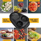 CraftyCrocodile Egg Slicer for Hard Boiled Eggs - 3 Slice Modes Egg Cutter, Heavy Duty, Stainless Steel Dicer - Kitchen Chopper Tool for Strawberry, Mushroom, Grape, Cherry Tomato - Black