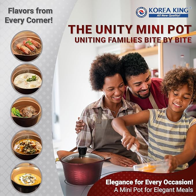 Premium Nonstick Cooking Pot with Glass Lid - Made in Korea - 1.5 Quarts Ceramic-Coated Simmer Pasta Pot, Multi Cookware Compatible for Ramen Noodle Soup, Stew, Rice, Dishwasher Safe