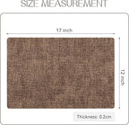 Romanstile Vinyl Placemats Set of 8-12 X 18 Inch - Heat Resistant Place Mats 100% Waterproof Oilproof Wipeable Reversible Faux Leather Table Mats for Kitchen/Dining/Party/Outdoor, Brown