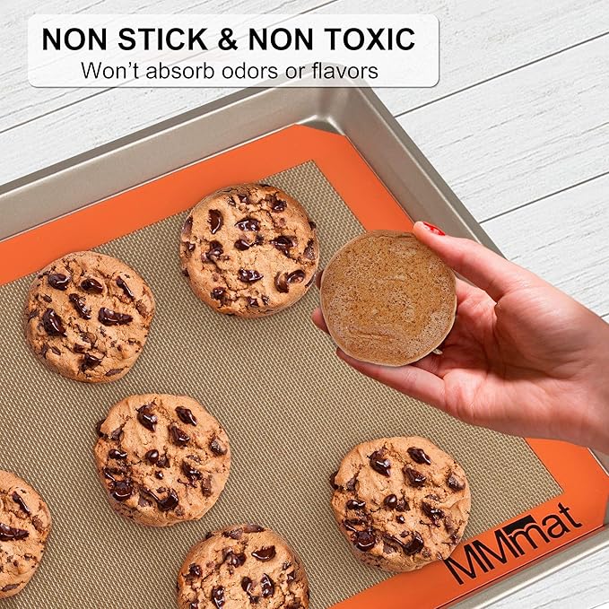 Silicone Baking Mat - Best German Silicone - Non Slip Silicone Baking Sheet, Non Stick Reusable Silicone Mats For Baking, Oven Liner, Counter Mat, Half Sheet Baking Mat for Oven