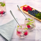 Hudson Essentials Hammered Iced Tea Spoons, 18/10 Stainless Steel Long Handle Spoons for Stirring Cocktails, Tea, Coffee, Set of 6 - Bergamo