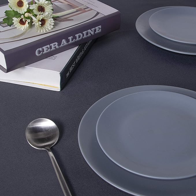 sancua Rectangle Tablecloth - 90 x 156 Inch - Water Resistant Spill Proof Washable Polyester Table Cloth, Decorative Fabric Table Cover for Dining Tables, Buffet Parties and Camping, Grey