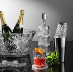 Godinger Cocktail Shaker, Martini Shaker, Boston Shaker, Stainless Cup and Crystal Glass to Mix Drinks Cocktails - Dublin Collection