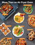 Nuwave Bravo Pro Smart Air Fryer Toaster Oven Combo, Airfryer Convection Oven Countertop, 10-in-1 Functions with Quicker & Even Crisp Technology, 1800W, 50-450°F, PFAS-Free, 21QT, Cozy Blue