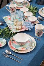 Bico Margret's Garden Cereal Bowls Set of 4, 24 oz Deep Ceramic Soup Bowls for Cereal, Salad, Noodles, Kitchen, Microwave and Dishwasher Safe, Gift for Housewarming and Thanksgiving