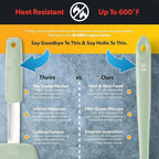 DI ORO Silicone Ladle – Soup Ladle for Cooking & Serving Heat-Resistant - Large Kitchen Soup Ladle Nonstick Cookware Safe - Soup Serving Spoon with Wide Bowl - Silicone Utensil Dishwasher Safe (Sage)