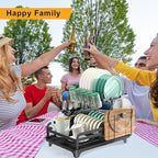 2 Tier Metal Dish Drying Rack Without Installation Sturdy Dish Racks for Kitchen Counter with Drain Board Multifunctional Storage and Drainage Apartment Essentials Medium Size