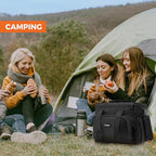 OPUX Soft Cooler Bag, Insulated Collapsible Lunch Cooler Tote for Men Work Camping Beach Travel, Portable Soft Sided Leakproof Waterproof Large Lunch Bag Box with Shoulder Strap 30 Cans, Black