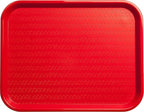 Carlisle FoodService Products Cafe Fast Food Cafeteria Tray with Patterned Surface for Cafeterias, Fast Food, And Dining Room, Plastic, 17.87 X 14 X 0.98 Inches, Red, (Pack of 12)
