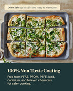 Caraway Non-Stick Ceramic Baking Sheet Duo - Naturally Slick Ceramic Coating - Non-Toxic, PTFE & PFOA Free - 18 x 13" Large & 15 x 10" Medium - Perracotta