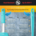 DI ORO Silicone Ladle - Heat-Resistant Large Kitchen Soup Spoon for Cooking & Serving - Nonstick Cookware Safe With Wide Bowl - Dishwasher Safe Utensil (Teal)