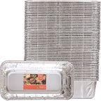 PARTY BARGAINS 2 Lb Aluminum Loaf Pan - 50 Pack | 8.5" x 4.5" x 2.5" Heavy Duty Disposable Pans for Baking, Lasagna, Meatloaf & Food Serving (Max 240°C)
