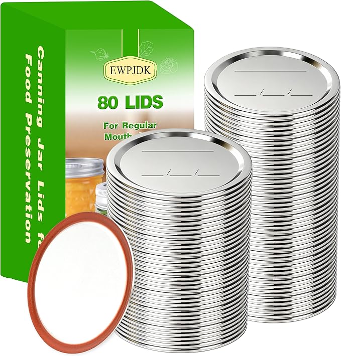 80PCS Canning Lids For Mason Wide Mouth, Jars Lids Mason Jars For Canning Food Fruits DIY Jam (86mm, 80Lids for Wide Mouth Jar)
