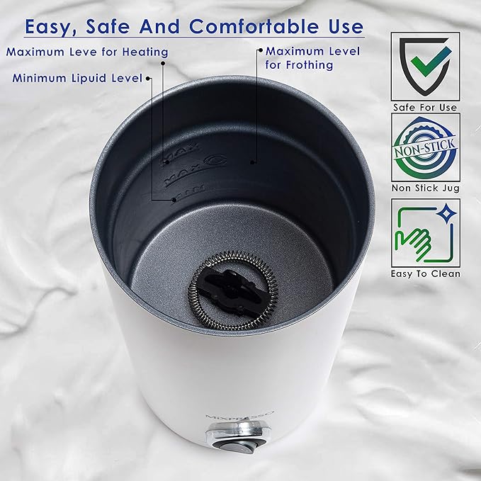 Mixpresso Personal Single-Serve Coffee Maker & 14oz Travel Mug, Drip Small Coffee Maker & Tumbler, Auto Shut Off & Reusable Filter, Compatible with Coffee Grounds Bundle With Electric Milk Frother - L