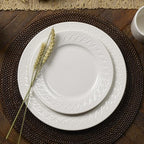 Pfaltzgraff Sylvia 32-Piece White Dinnerware Set, Service for 8, Durable Stoneware Plates, Bowls, and Mugs, Microwave and Dishwasher Safe