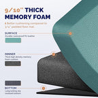 FEATOL Anti Fatigue Mat Floor Mat, Extra Thick Standing Office Desk Mat Memory Foam Cushioned Anti Fatigue Ergonomic Kitchen Mats Comfort Standing Pad NOT PVC 9/10 Inch Thick (Green, 20x59x9/10-Inch)