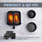 CARTMAN 4-Piece Air Fryer Bakeware Set, Non-Stick Carbon Steel Mini Springform, Bundt Cake Pan, 2 Loaf Pans, Fits Ninja, Chefman, Cosori, Instant Pot, Non-Toxic with Online Recipe Guide