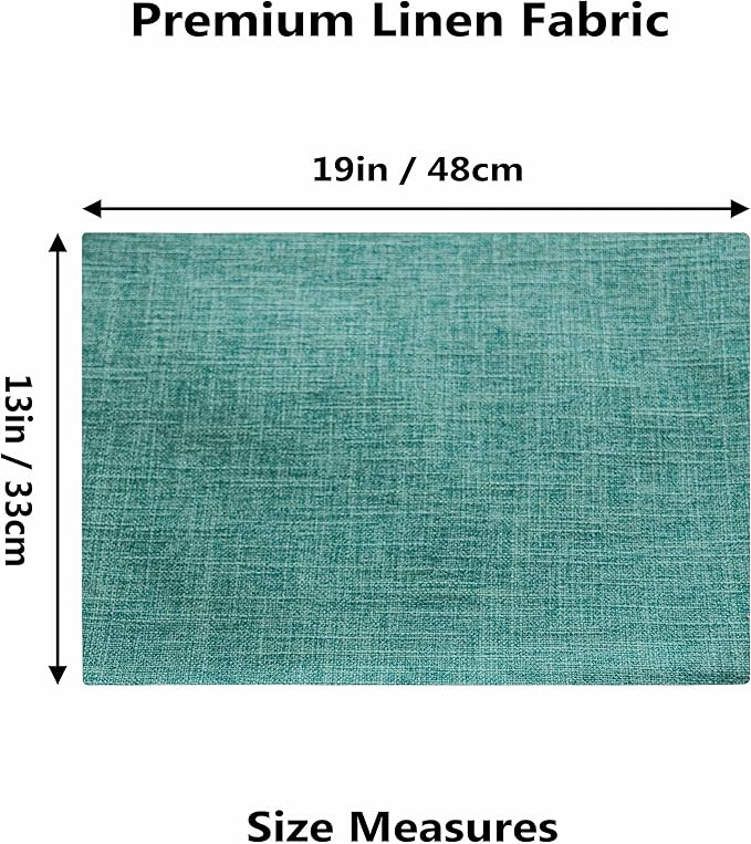 Home Brilliant Teal Placemats Set of 8 Heat Resistant Dining Table Place Mats for Kitchen Table Washable Cloth Placemat, 13 x 19 inches, Peacock