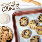 NutriChef 2-Piece Nonstick Cookie Sheets for Baking - Premium Medium & Large Size Baking Sheet Set - Thick Carbon Steel Bakeware Trays - Dishwasher Safe, Rose Gold