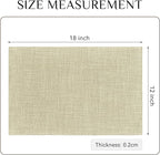 Softalker Faux Linen Placemats Set of 4-12 x 18 Inch, Heat Resistant Double Layered Durable Burlap Farmhouse Place Mats, Non-Slip Washable Rustic Table Mats for Dining, Kitchen, Party（Light Linen