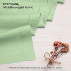 D'Moksha Homes Linen Sage Green Table Runner 144 Inches Long - 100% Pure Linen Extra Long Table Runner 14 x 144 Inch for Summer, Fall and Halloween - Classic Hemstitch