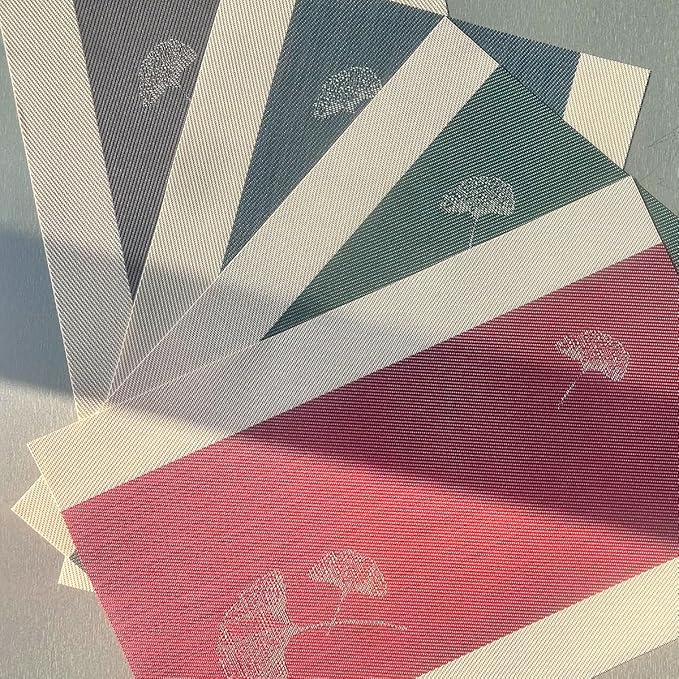 PIGCHCY Rustic Placemats Set of 6, Easy to Clean Placemats Washable Non-Slip Luxurious Durable Table Mats for Home/Dining Room Decoration (Red,18 X 12 inches)