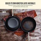 Alva Black Angus 9.5 & 11” Carbon Steel Frying Pan Set – Naturally Nonstick, PFAS-Free & Toxin-Free, Oven & Induction Safe, Chef-Grade Heat Control, Built to Last a Lifetime, Designed in Belgium