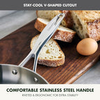 GreenPan Valencia Tri-Ply Stainless Steel 1.6QT Sauce Pan with Lid, Induction Ready, Mirror Finish, Dishwasher Safe & Oven/Broiler Safe to 600F, Compatible with All Cooktops, Chefs Cooking Pot