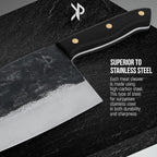 Kitchen perfection Handmade Meat Cleaver Knife For Meat Cutting - Professional 7" Serbian Chef Knife – Made of High Carbon Steel – Hand Sharpen Butcher Knife w/Leather Sheath, Unique Gifts For Men