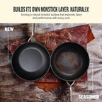 Alva Artist 9.5” Carbon Steel Frying Pan – Naturally Nonstick & No PTFE, PFOA, PFAS – Chef-Grade Heat Control for Even Cooking – Oven & Induction Safe – Easy to Clean & Built to Last a Lifetime