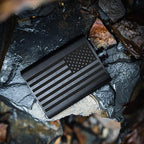 American Flag Liquor Flask - Perfect Holiday Gift for Men, Women, Fathers, or Hard to Shop for People - 304 Stainless Steel Hip Flask (Matte Black, Bonus Funnel, 8 Ounces)