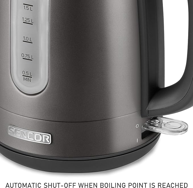 Sencor SWK1778BK 1.7L Stainless Steel Electric Kettle with Lid Safety Lock, Black