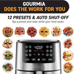 Gourmia 4-Qt Digital Air Fryer with Guided Cooking, Easy Clean, Stainless Steel
