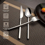 Silverware Set, 20-Piece Flatware Cutlery Set Service for 4, Heavy Duty Titanium Coating Modern Design, 18/0 Stainless Steel Utensils, Dishwasher Safe