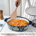 Ceramic Casserole Dish With Lid, Casserole Dishes for Oven, Baking Dish Lasagna Pans For Cooking, Oval Baking Pan, Dutch Oven, Perfect for Bread Baking and Serving, Housewarming, Thanksgiving - Blue