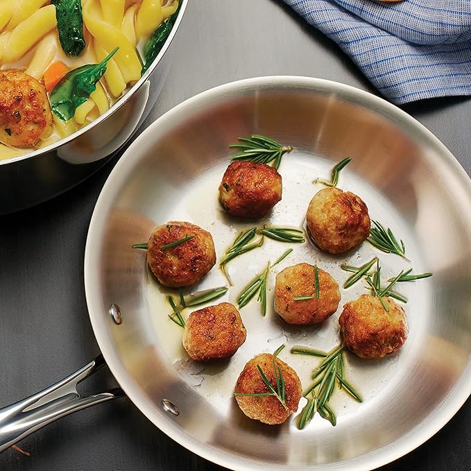 Tramontina Boston Tri-Ply Clad Stainless Steel 8-Inch Small Frying Pan, Induction-Ready Skillet, Dishwasher-Safe, NSF-Certified