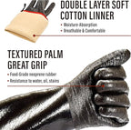 RAPICCA 932°F Heat Resistant BBQ Grill Gloves: Oil Resistant Waterproof for Smoking Grilling Cooking Barbecue Deep Frying Turkey Rotisserie Handling Hot Greacy Meat Stocking Stuffers - Long Sleeve