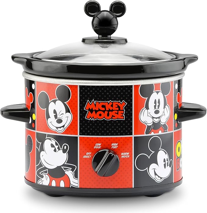 Disney DCM-200CN Mickey Mouse Slow Cooker, 2-Quart, Red/Black