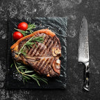 Chef Knife 8 Inch – VG-10 Damascus Stainless Steel, Razor Sharp, Full Tang, Ergonomic G10 Handle – Professional Kitchen Knife for Meat, Vegetables, Fruits – Durable, Balanced Cutlery Gift