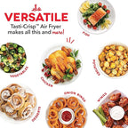 DASH Tasti-Crisp™ Electric Air Fryer Oven, 2.6 Qt., Red – Compact Air Fryer for Healthier Food in Minutes, Ideal for Small Spaces - Auto Shut Off, Analog, 1000-Watt