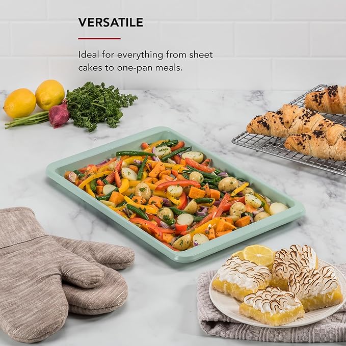 KitchenAid 10x15in Nonstick Aluminized Steel Baking Sheet, Pistachio