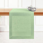 D'Moksha Homes Linen Sage Green Table Runner 132 Inches Long - 100% Pure Linen Extra Long Table Runner 14 x 132 Inch for Summer, Fall and Halloween - Machine Washable