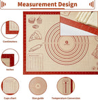 Silicone Baking Pastry Dough Mat - 28x20Inch Extra Large Cookie Bread Rolling Mats Sheet, Nonstick Kitchen Counter Kneading Board, Thick Reusable Pie Cookies Pizza Fondant Making Matt with Measurement