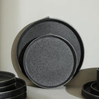 Stone Lain Bao 4-Piece Dinner Plate Set Stoneware, Charcoal