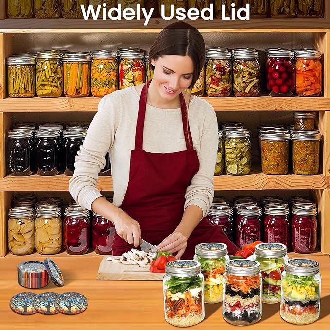 50Pcs Canning Lids Regular Mouth, Superb Canning Lids Not Easy to Rust Excellent Air Tightness, Thick Mason Jar Lids Prevent Warping - Food Grade Material (Blue)