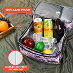 OPUX Lunch Box For Men Women, Insulated Large Lunch Bag Adult Work, Double Decker Lunchbox Meal Prep, Dual Compartment Leakproof Lunch Cooler, Soft Lunch Pail Tote Boys Girls Kids School, Red 16 Cans