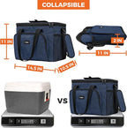 OPUX Soft Cooler Bag, Insulated Collapsible Lunch Cooler Tote for Men Work Camping Beach Travel, Portable Soft Sided Leakproof Waterproof Large Lunch Bag Box with Shoulder Strap 40 Cans, Heather Navy