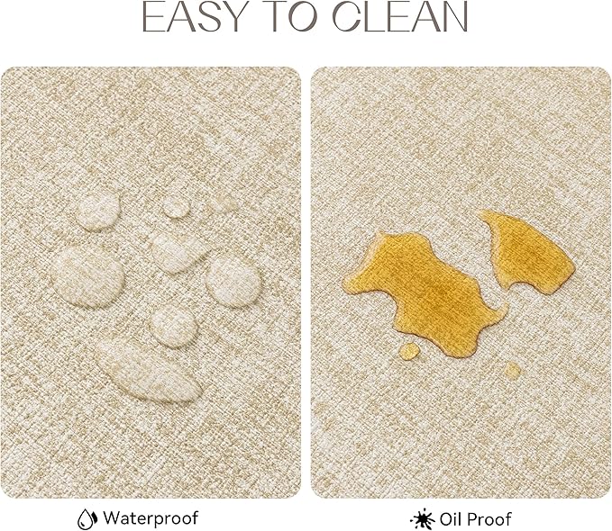 Romanstile Placemat Faux Leather Place Mat Set of 4,Beige