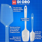 DI ORO Silicone Spatula Set - Rubber Kitchen Spatulas for Baking, Cooking, & Mixing - 600°F Heat-Resistant & BPA Free Silicone Scraper Spatulas for Nonstick Cookware - Dishwasher Safe (3pc, Stone)